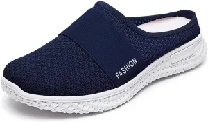 Air-Cushion Slip-On Walking Shoes Summer Orthopedic Diabetic Mules Fashion Breathable Mesh Non-Slip Outdoor Walking Sneakers Slippers