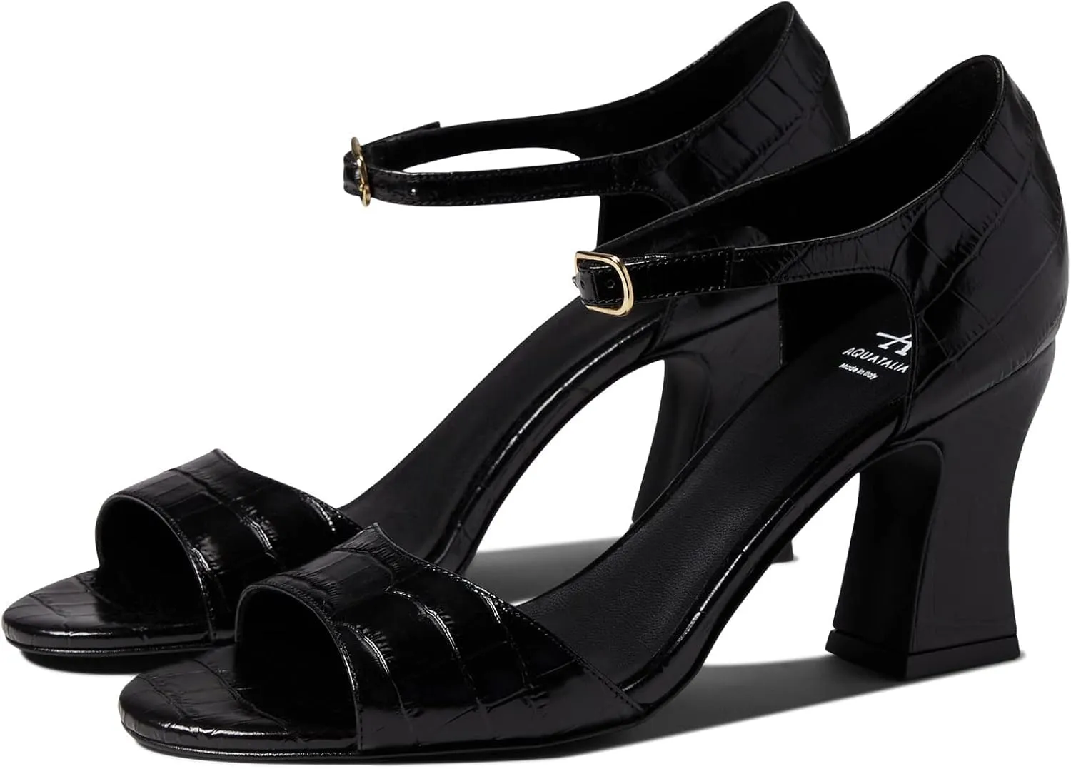 Aquatalia Calley Black Embossed Crocodile 6 B (M)