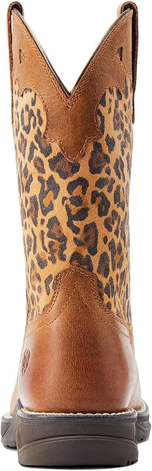 ARIAT Womens Anthem Savanna Embossed Square Toe Casual Boots Mid Calf Low Heel 1-2" - Brown
