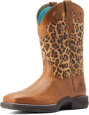 ARIAT Womens Anthem Savanna Embossed Square Toe Casual Boots Mid Calf Low Heel 1-2" - Brown