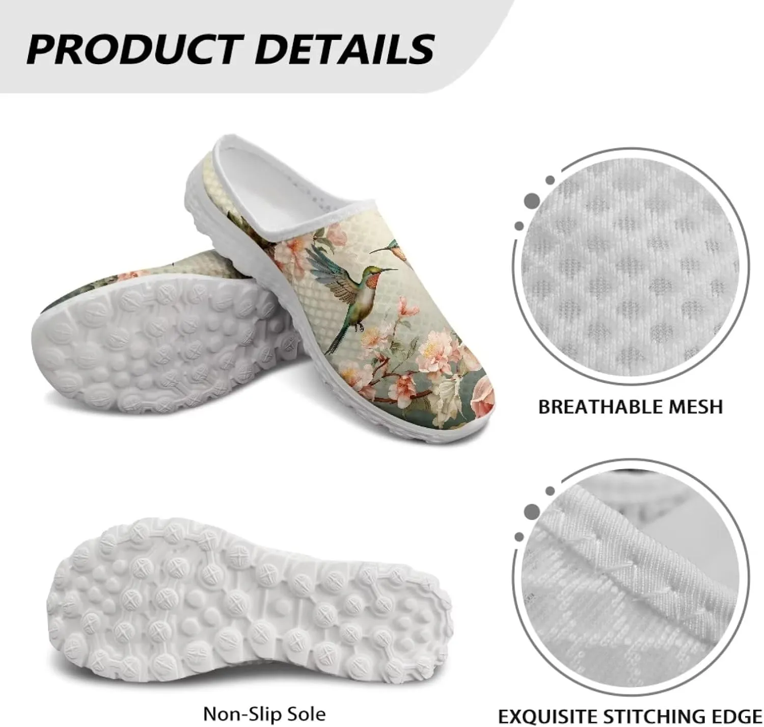 Backless Shoes for Women Walking Sneakers Slip-on Mules Closed Toe Slippers Breathable Mesh Footwear