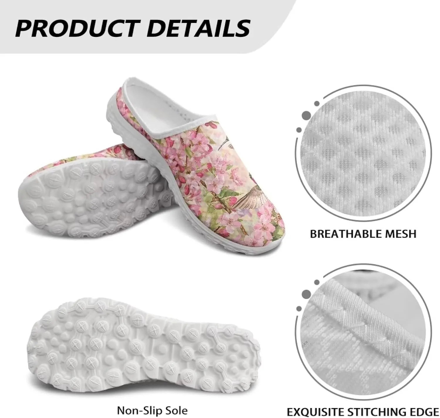 Backless Shoes for Women Walking Sneakers Slip-on Mules Closed Toe Slippers Breathable Mesh Footwear
