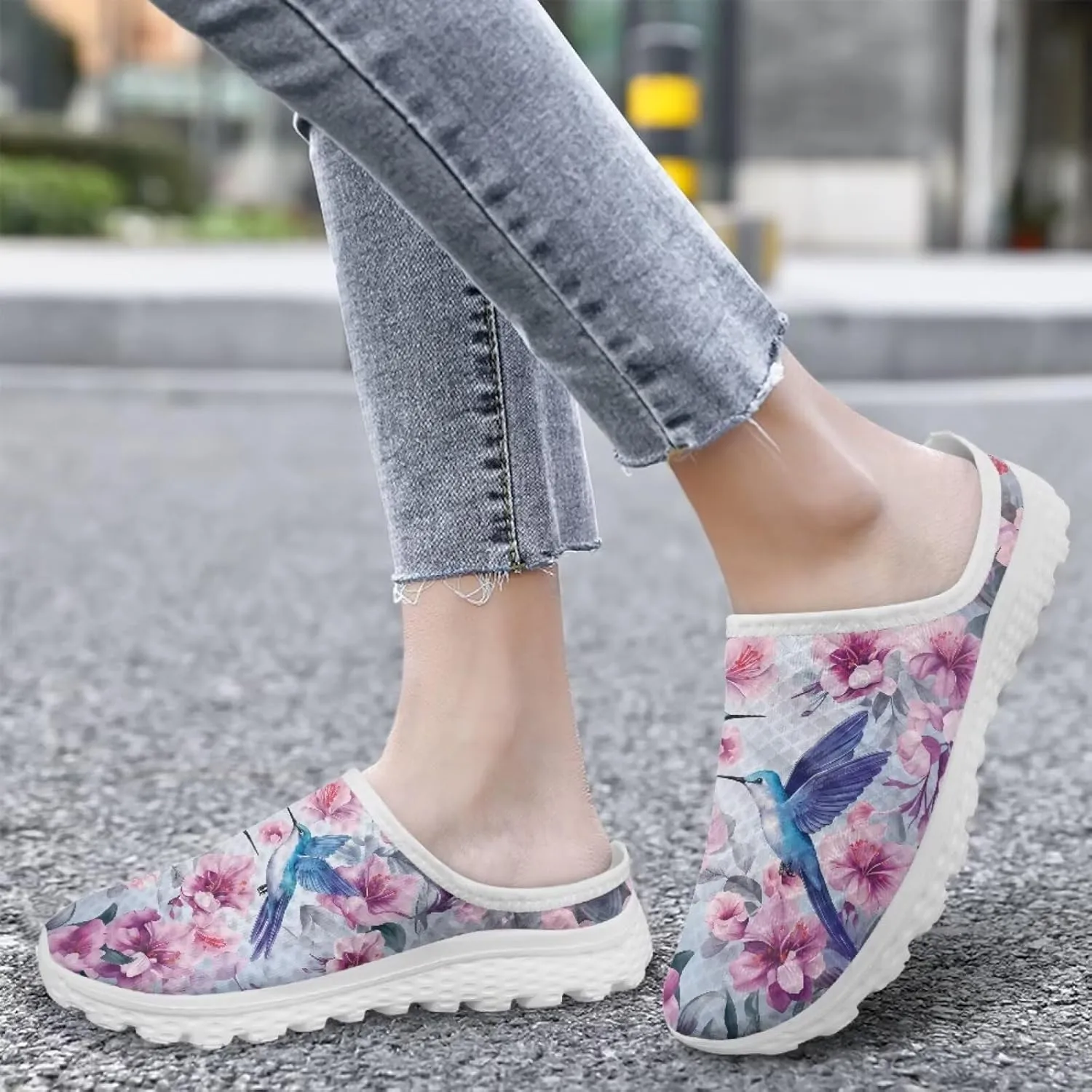 Binienty Womens Mule Shoes Slip on Mesh Garden Clogs Fashion Four Seasons Walking Shoe Outdoor Footwear