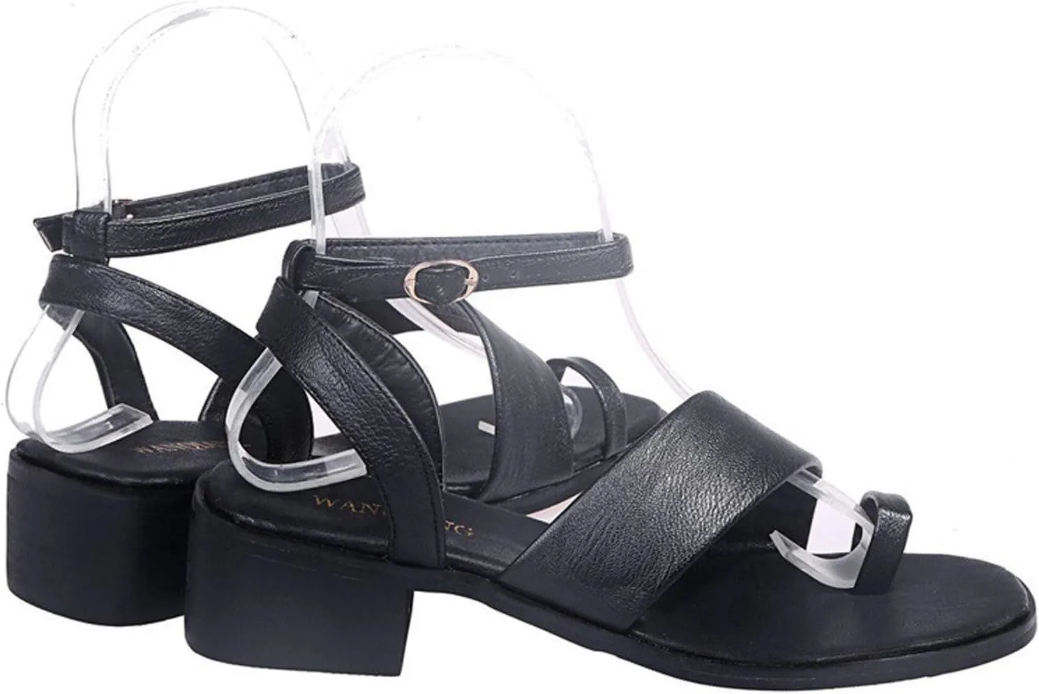 Block Heel Sandals for Women Dressy Summer Ankle Straps Toe Ring Open Toe Straps Mid-Heel One-line Buckle Slippers Comfy Casual Outdoor Shoes