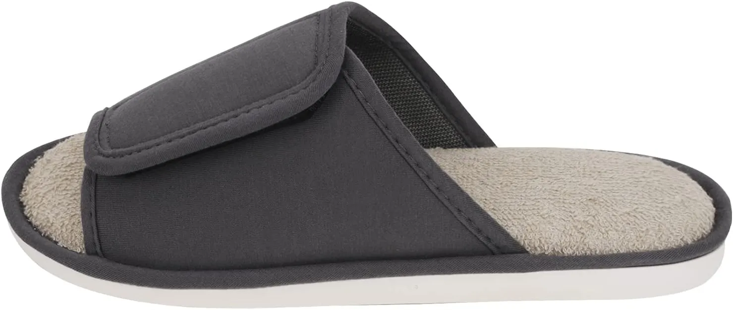 BXT Unisex Diabetic Slippers Open-Toe Arthritis Shoes Adjustable Closure Non-Slip Slide Slippers for Swollen Flat Feet Edema