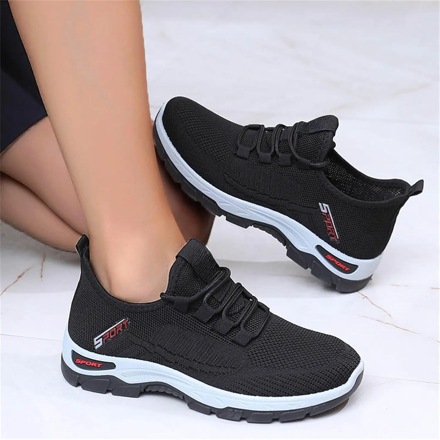 Casual Sneakers for Women Men Lightweight Breathable Mesh Fashion Sneakers Orthopedic Soft Arch Support Walking Shoes Comfortable Slip on Summer Workout Sport Work Tennis Shoes