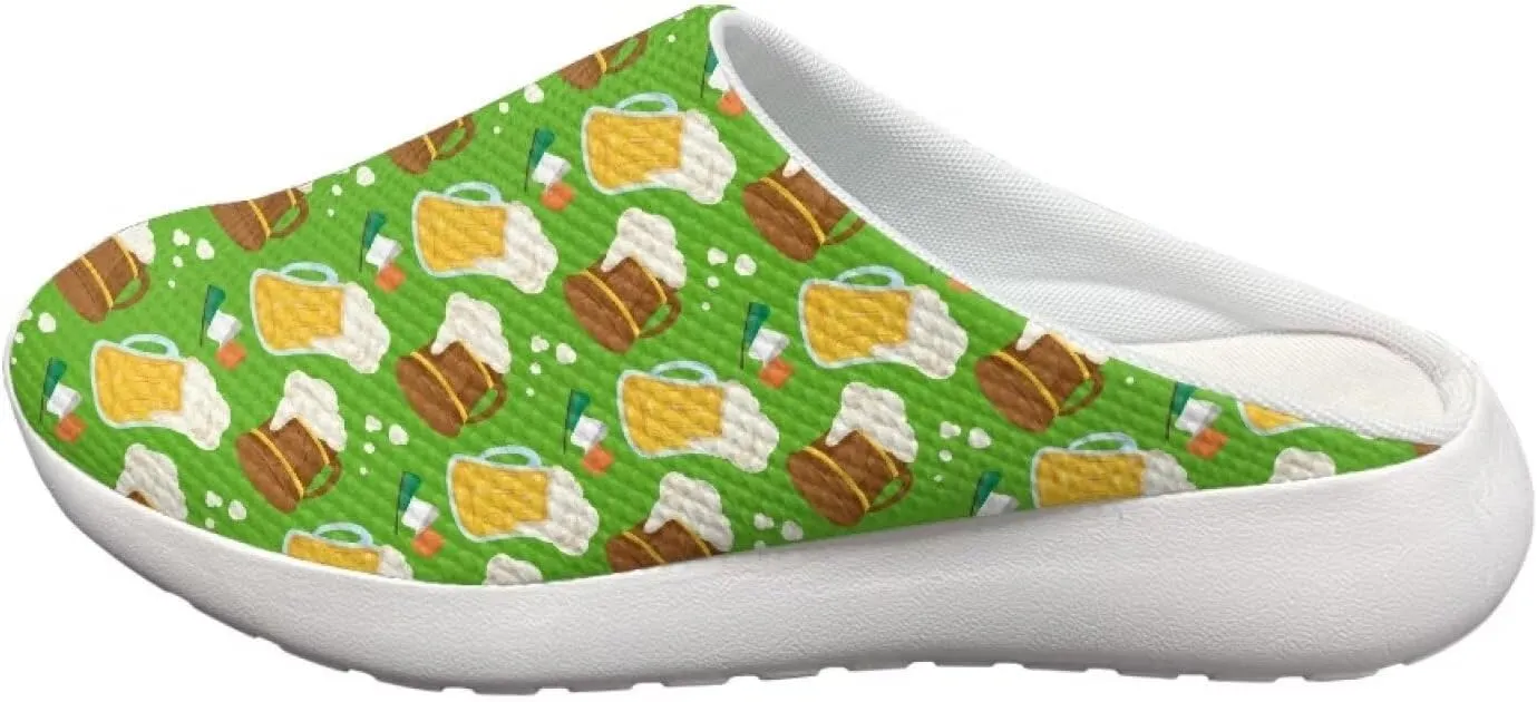 chaqlin Womens House Slippers Indoow & Outdoor Casual Breathable Garden Clogs Non Slip St Patrick Easter Day Gifts