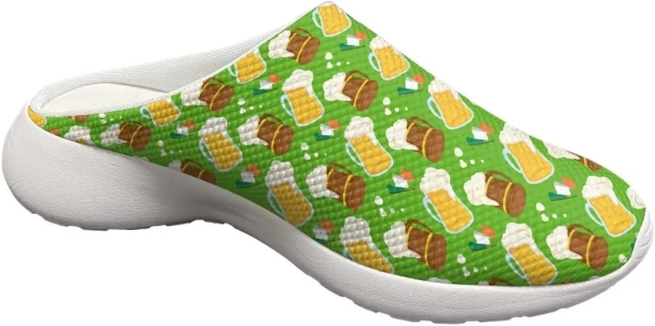 chaqlin Womens House Slippers Indoow & Outdoor Casual Breathable Garden Clogs Non Slip St Patrick Easter Day Gifts