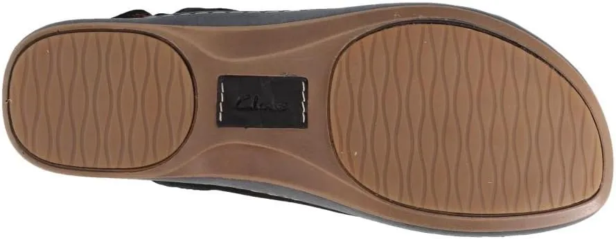 Clarks Womens Sarla Forte Nubuck Open Toe Flat Sandals