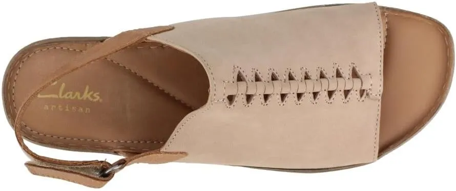 Clarks Womens Sarla Forte Nubuck Open Toe Flat Sandals