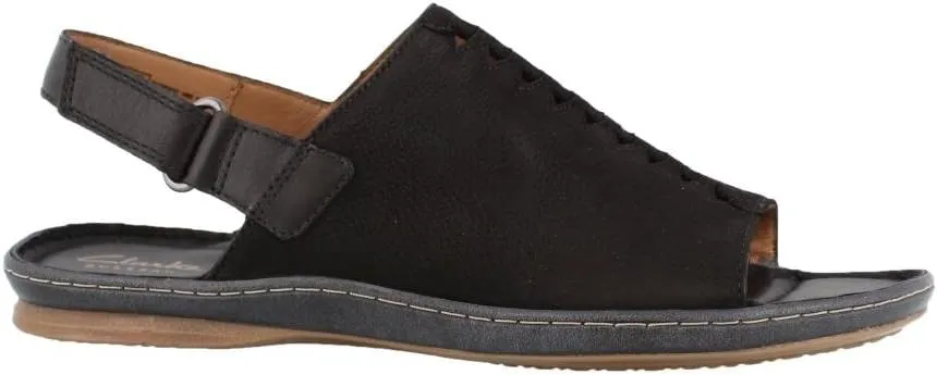 Clarks Womens Sarla Forte Nubuck Open Toe Flat Sandals