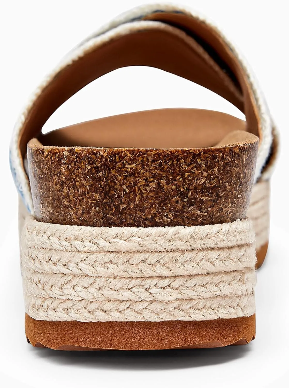 Coutgo Womens Platform Espadrille Sandals Flatform Floral Crochet Cork Open Toe Summer Beach Slide Sandals