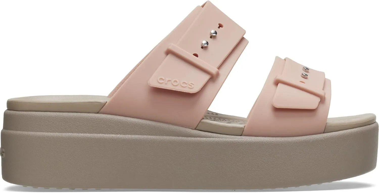 Crocs Women's Brooklyn Buckle Low Wedge, Platform Sandals