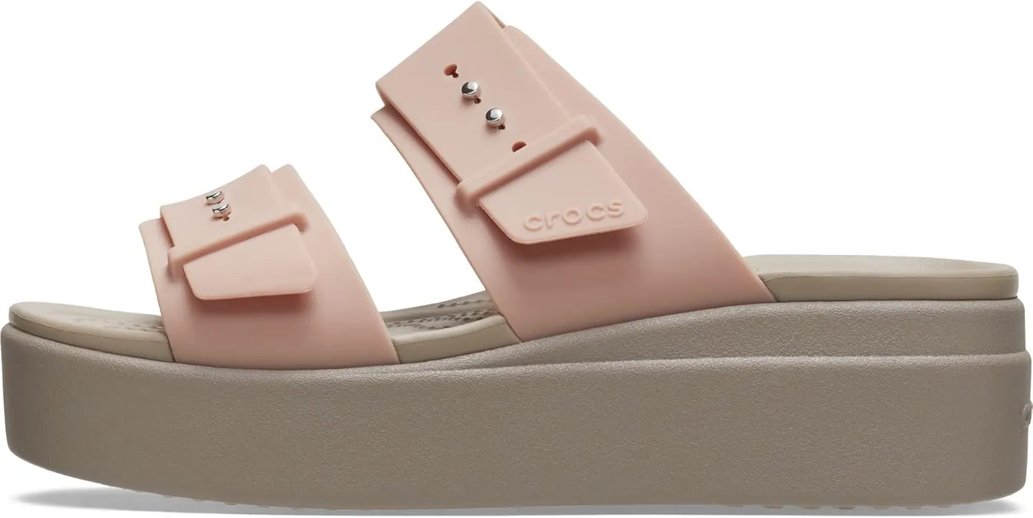 Crocs Women's Brooklyn Buckle Low Wedge, Platform Sandals