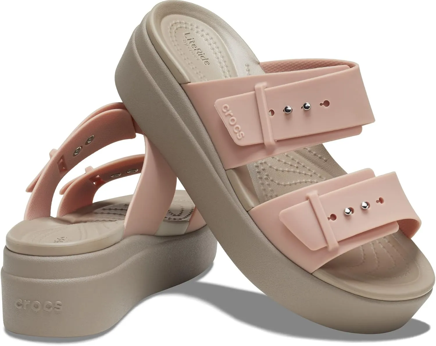 Crocs Women's Brooklyn Buckle Low Wedge, Platform Sandals