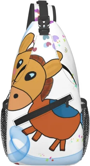 Cross Chest Bag Diagonally - Quality, Durable, and Spacious Shoulder Bag for Men and Women listening mule Printing