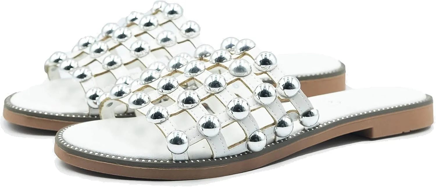 Fashion Thirsty Women's Kelly Slider Mules with Studs