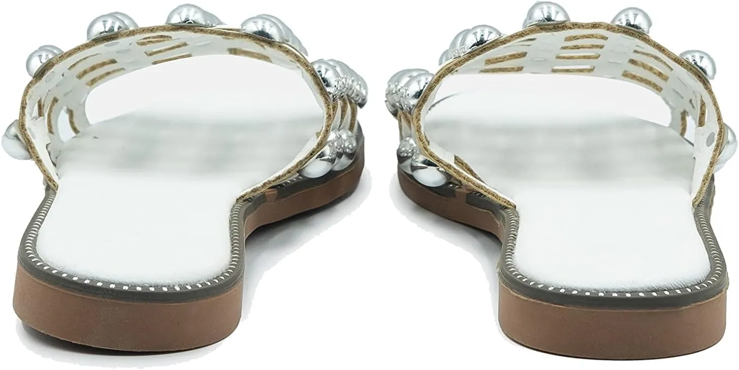 Fashion Thirsty Women's Kelly Slider Mules with Studs