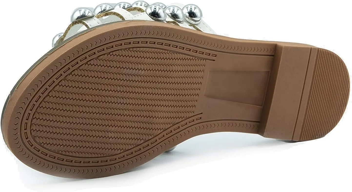 Fashion Thirsty Women's Kelly Slider Mules with Studs