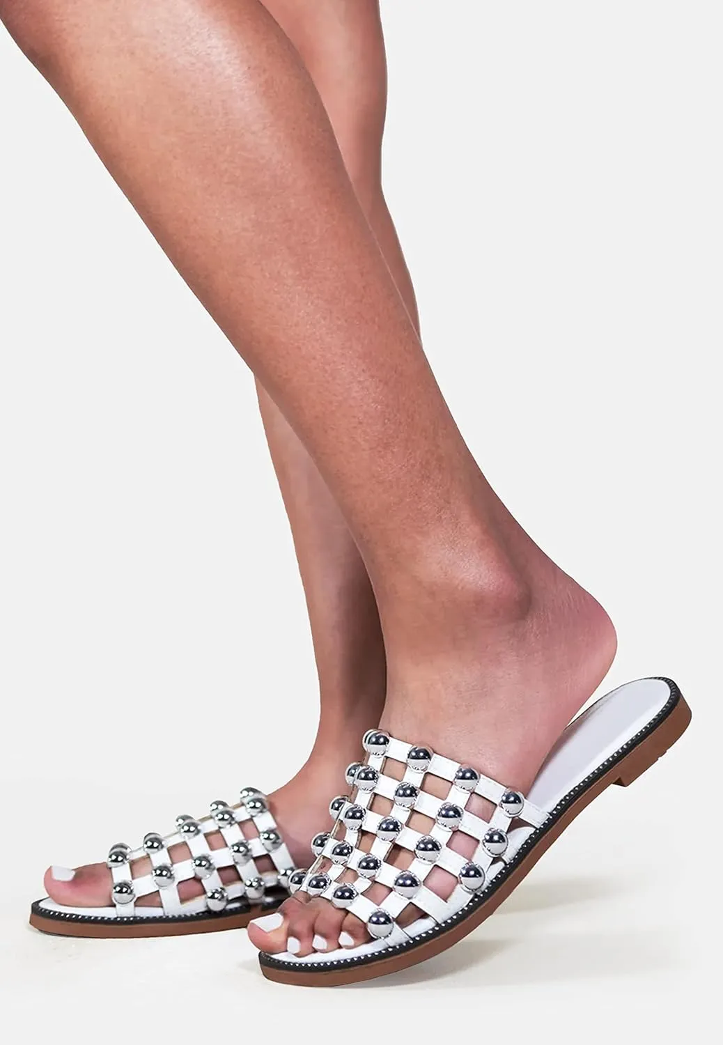 Fashion Thirsty Women's Kelly Slider Mules with Studs