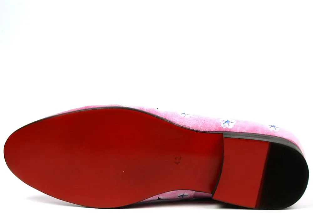 FI-7413 Men's Velvet Embroidered Slip on Loafer