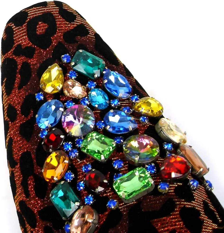 FI-7422 Men's Leopard Print Slip on Loafer