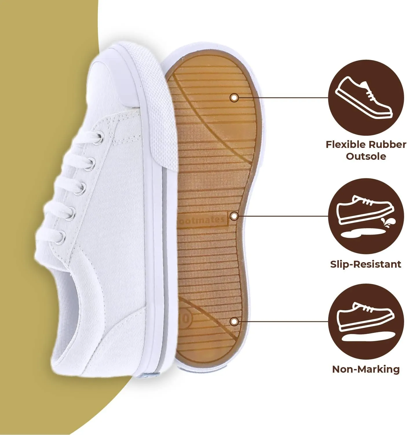 FOOTMATES Taylor Lace-Up Canvas Flats Boys and Girls Shoes - Tennis Sneakers with Wide Toe Box, Custom-Fit Insoles, Vulcanized Outsoles - for Toddlers and Little Kids, Ages 1-8