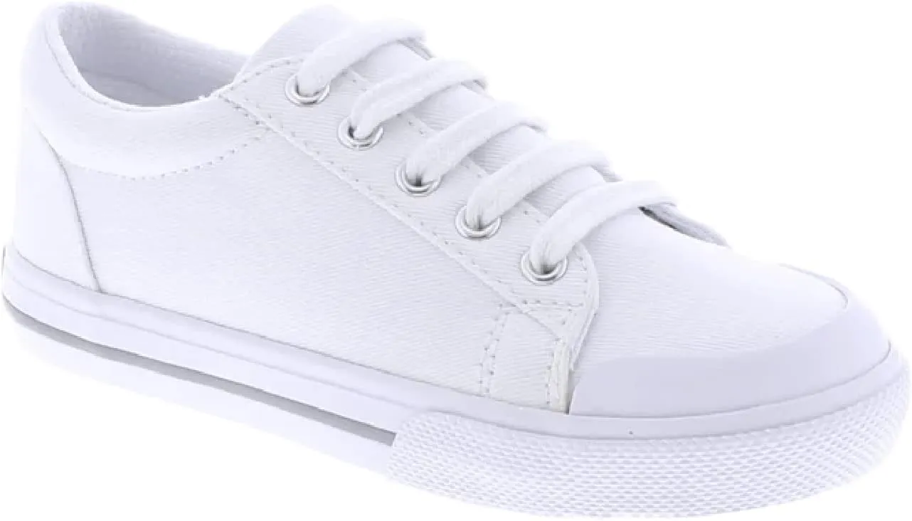 FOOTMATES Taylor Lace-Up Canvas Flats Boys and Girls Shoes - Tennis Sneakers with Wide Toe Box, Custom-Fit Insoles, Vulcanized Outsoles - for Toddlers and Little Kids, Ages 1-8
