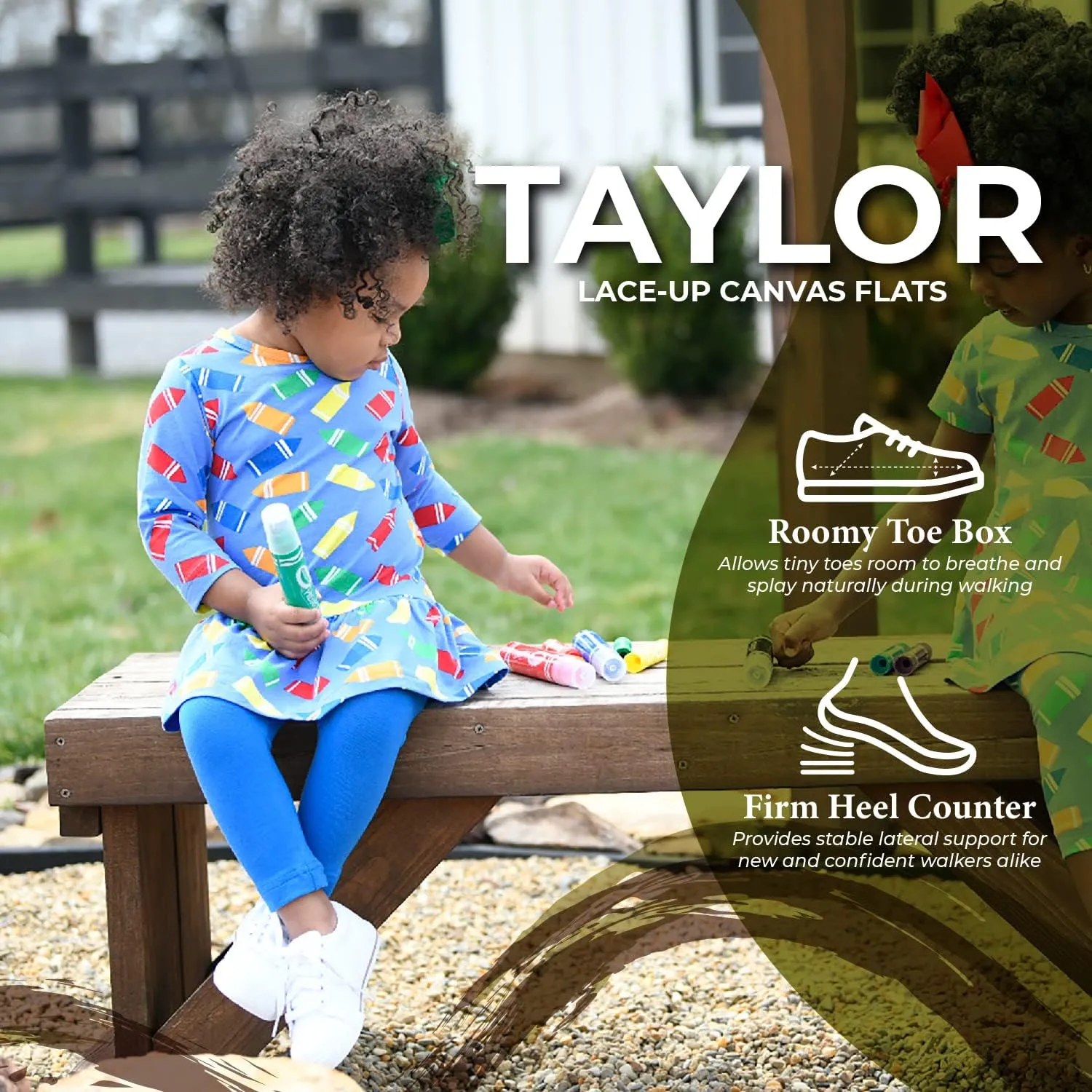 FOOTMATES Taylor Lace-Up Canvas Flats Boys and Girls Shoes - Tennis Sneakers with Wide Toe Box, Custom-Fit Insoles, Vulcanized Outsoles - for Toddlers and Little Kids, Ages 1-8