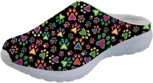 Forchrinse Hawaiian Palm Tree Men’s Women’s Mule Sneakers Open Back Clog Slippers Lightweight Breathable for Home Work Gym