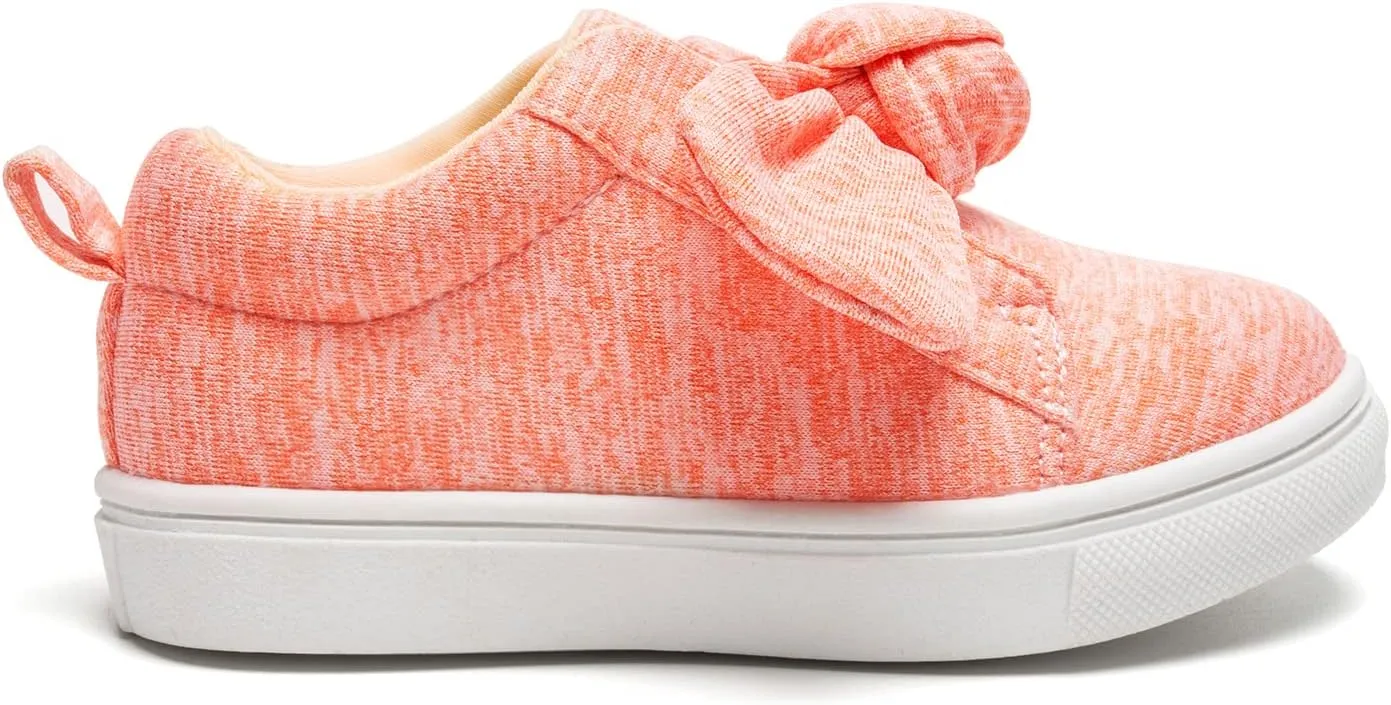 FUNKYMONKEY Girls Sneakers Lightweight Cute Bowknot Casual Walking Shoes for Toddler/Little Kids