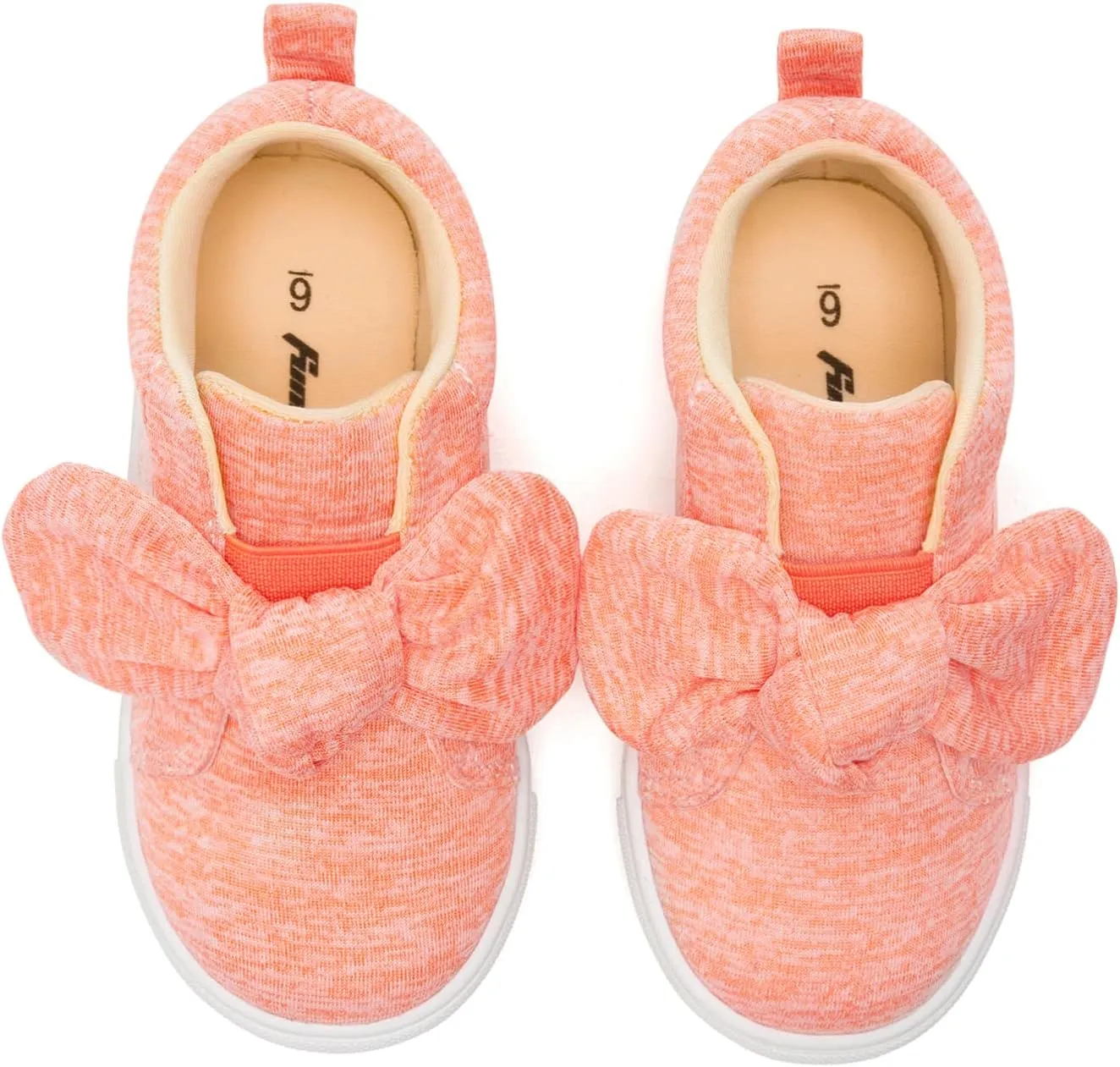 FUNKYMONKEY Girls Sneakers Lightweight Cute Bowknot Casual Walking Shoes for Toddler/Little Kids