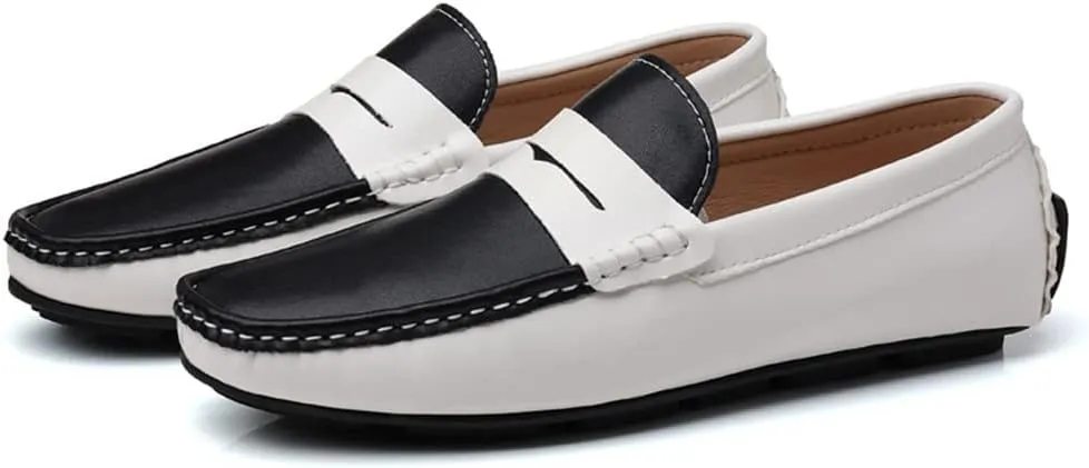 GEXECEUSS Men's Loafers Lightweight Driving Shoes Slip On Casual Penny Loafers Moccasin Flats Boat Shoes Anti-Slip Walking Shoes