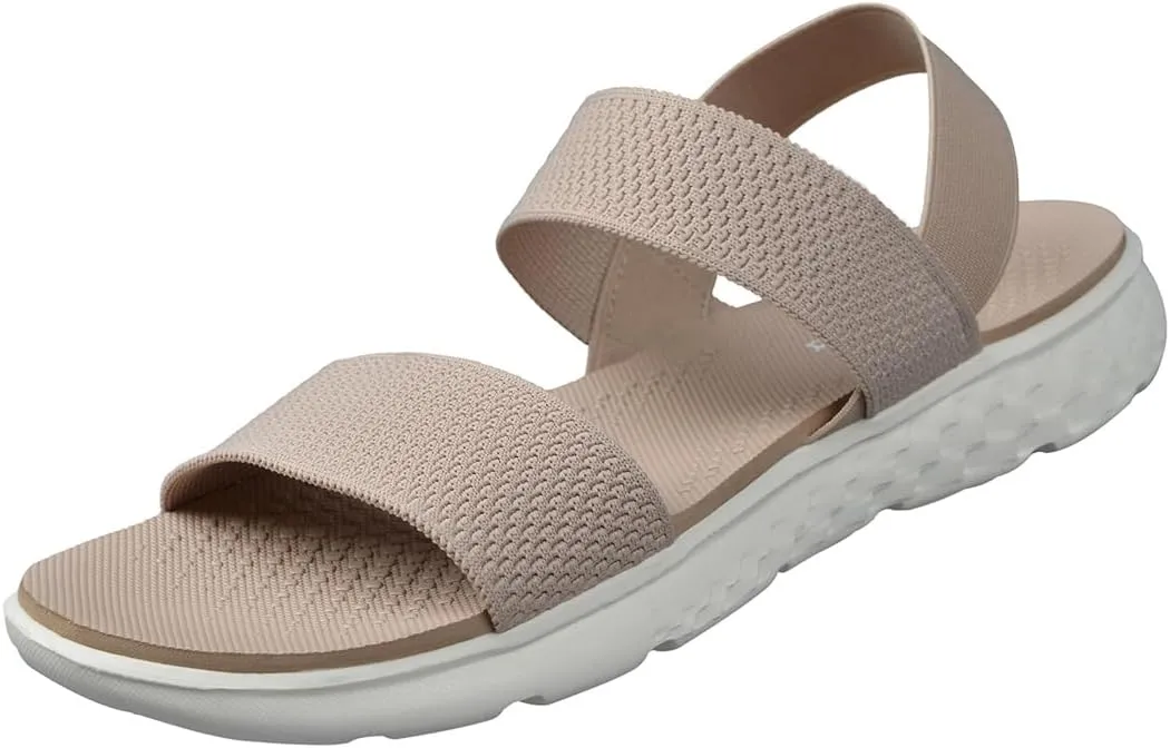 Harssidanzar Summer Elastic Ankle Strap Flat Sandals Slip on Sandals for Women KL224US