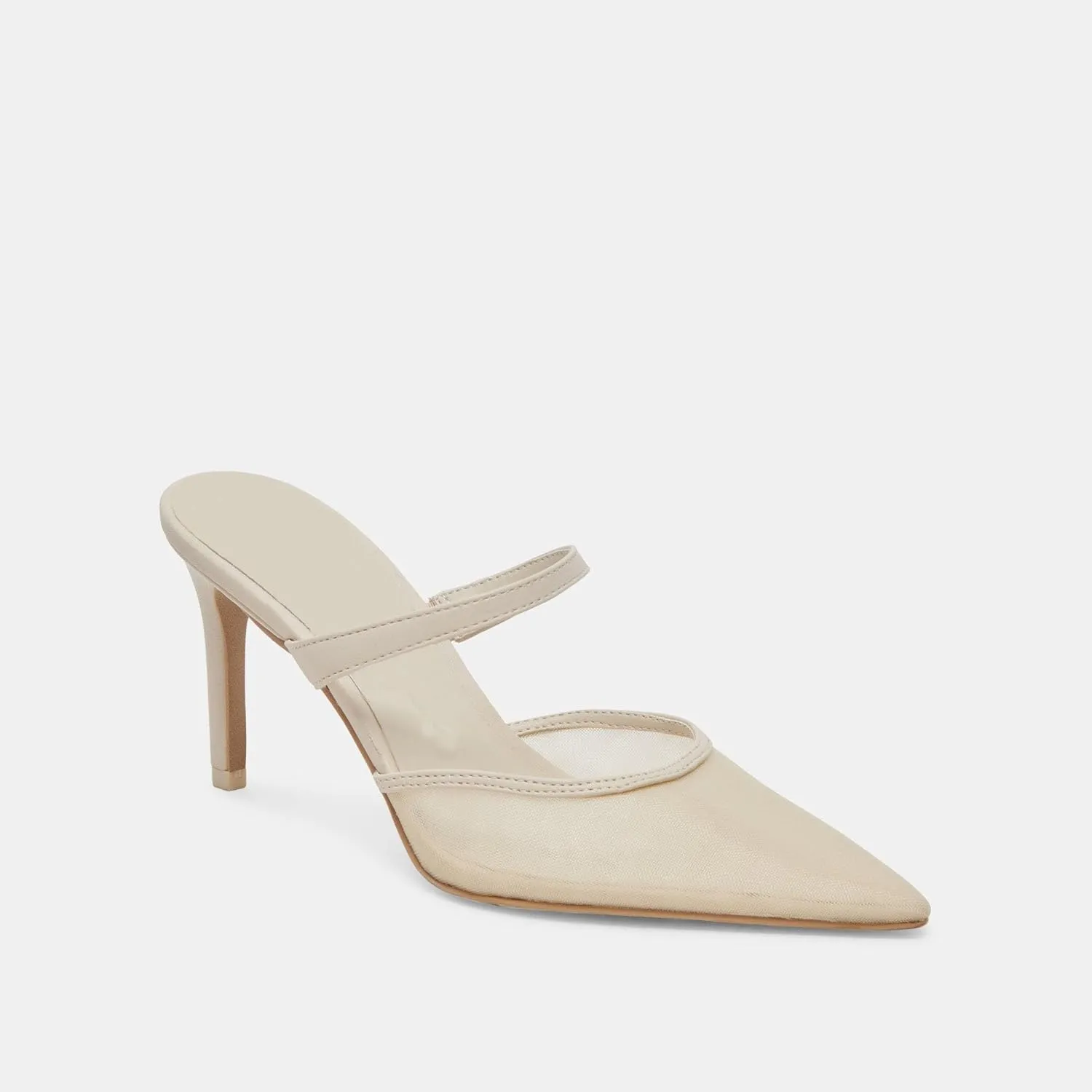High Heel Mules for Women Closed Pointed Toe Slip On Heeled Mules with Strap Backless Casual Comfortable Dress Mule Heel Pumps