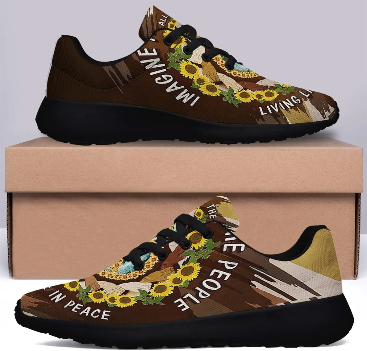 Hippie Fashion Sneakers Men Women Running Shoes Lightweight Breathable Casual Sports Walking Shoes