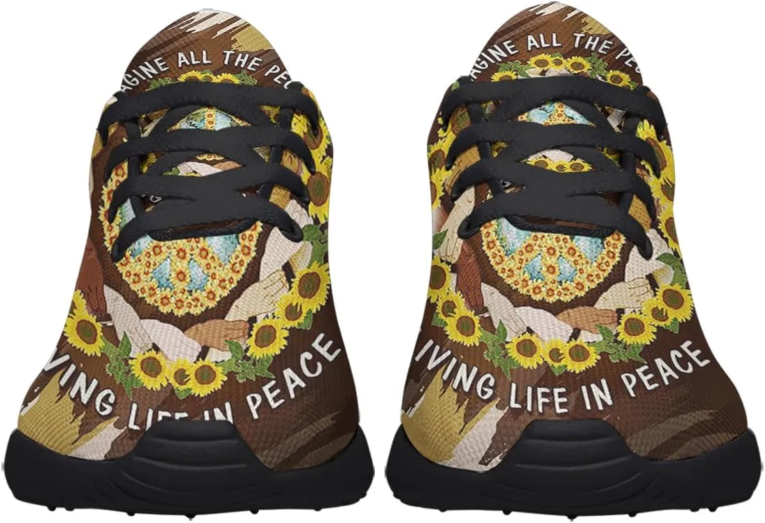 Hippie Fashion Sneakers Men Women Running Shoes Lightweight Breathable Casual Sports Walking Shoes