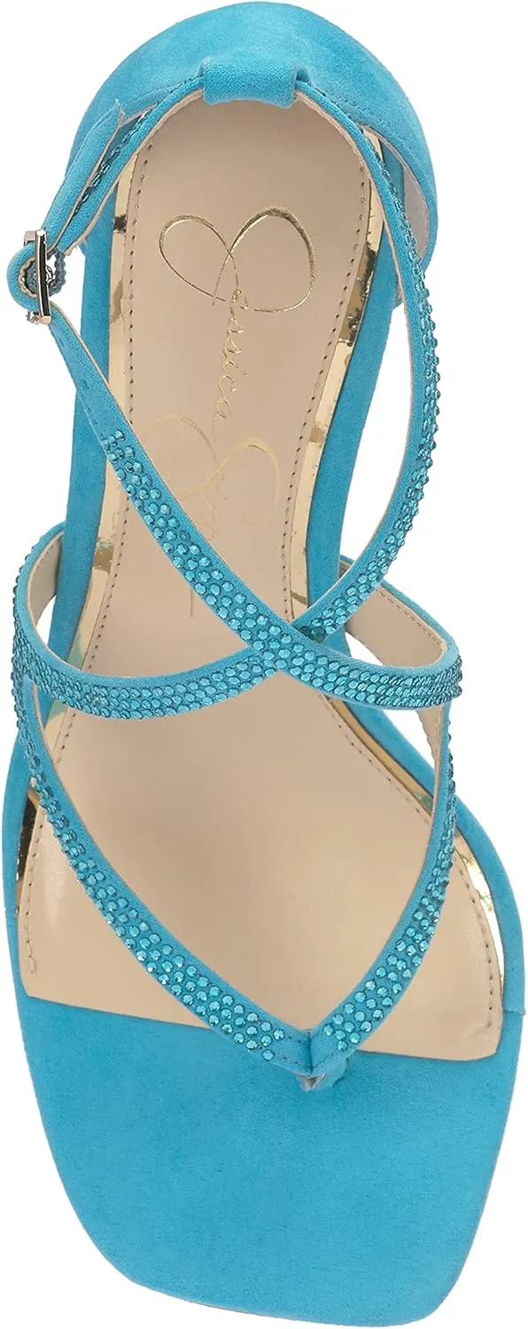 Jessica Simpson Womens Catarina Faux Suede Rhinestone Pumps