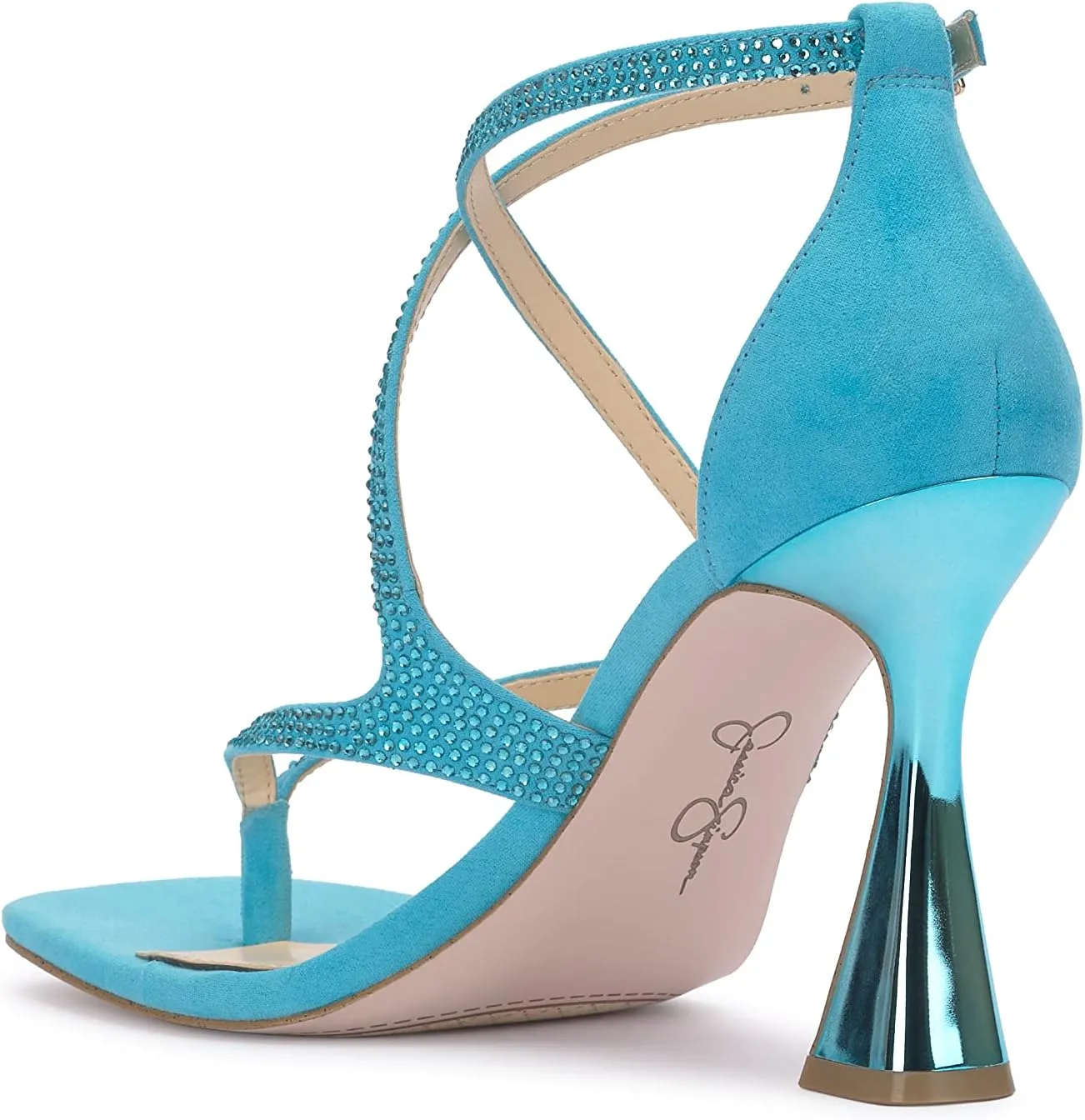 Jessica Simpson Womens Catarina Faux Suede Rhinestone Pumps