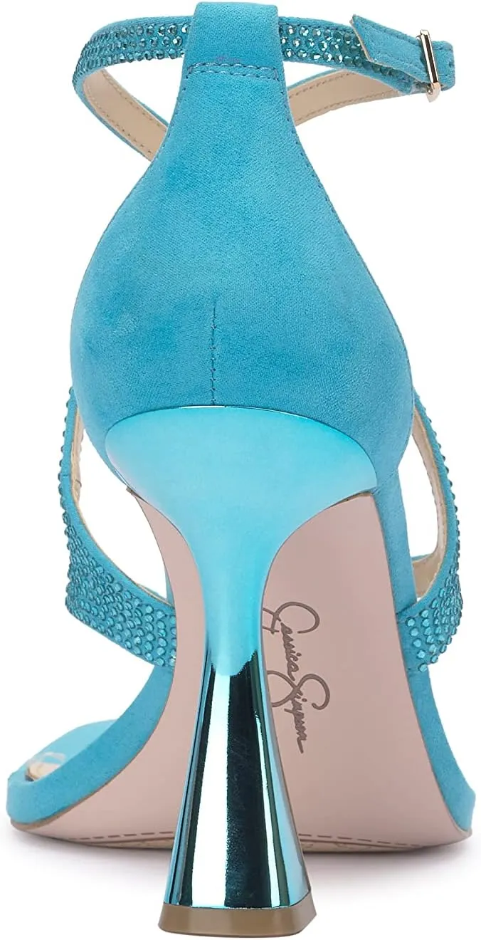 Jessica Simpson Womens Catarina Faux Suede Rhinestone Pumps