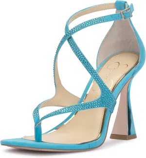 Jessica Simpson Womens Catarina Faux Suede Rhinestone Pumps