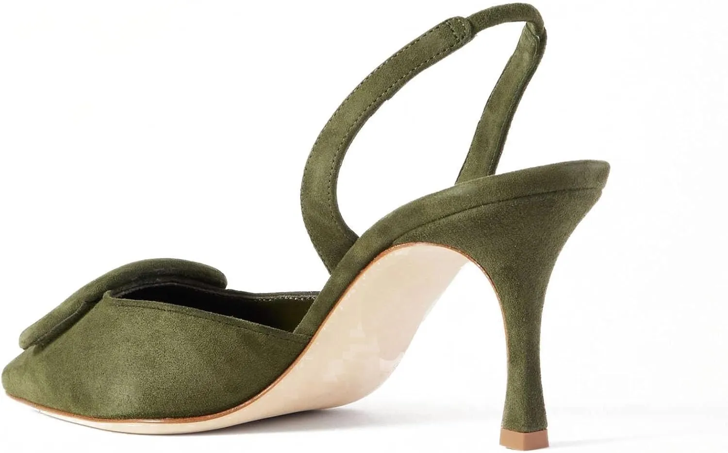 JORISTIMO Women's Slingback Pump Slip On High Heels Women's Pointed Toe Sandals Kitten Heel Pumps Closed Adjustable Elastic Evening Party Wedding Shoes Dress Heels for Casual