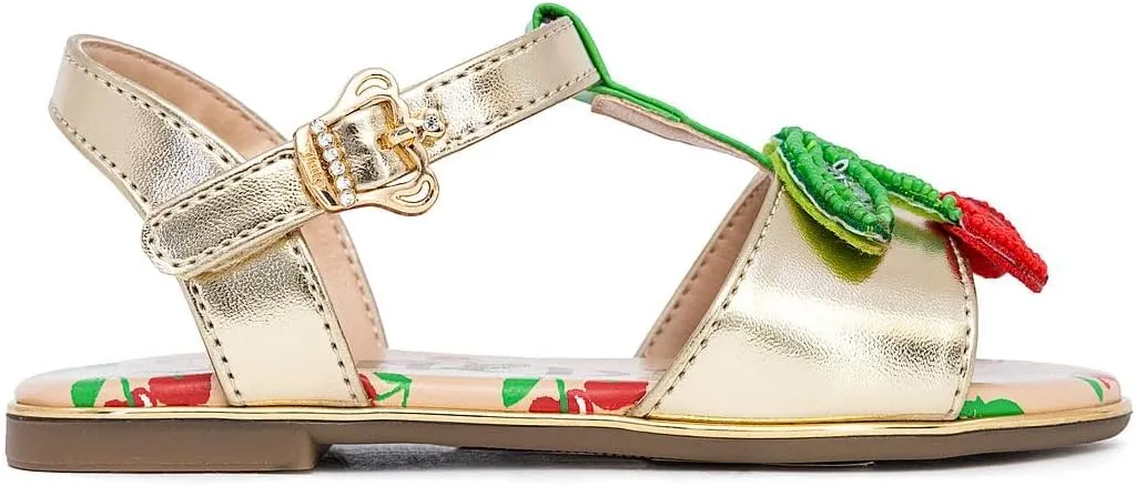Juicy Couture Girls Toddler Sandals – Open Toe Flat Dress Sandals – Cute Summer Shoes for Little Kids – Adjustable Strap for Comfort & Style