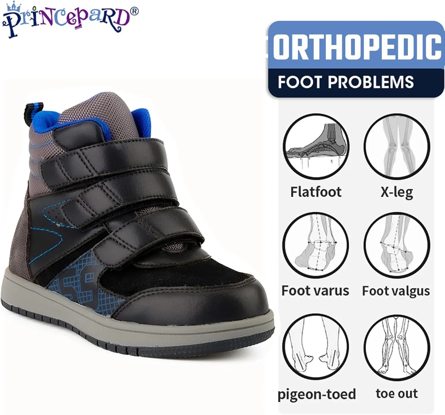 Kids Orthopedic Shoes,Toddlers Corrective High Top Boots with Arch and Ankle Support,Improve Children's Flat Feet and Valgus/varus