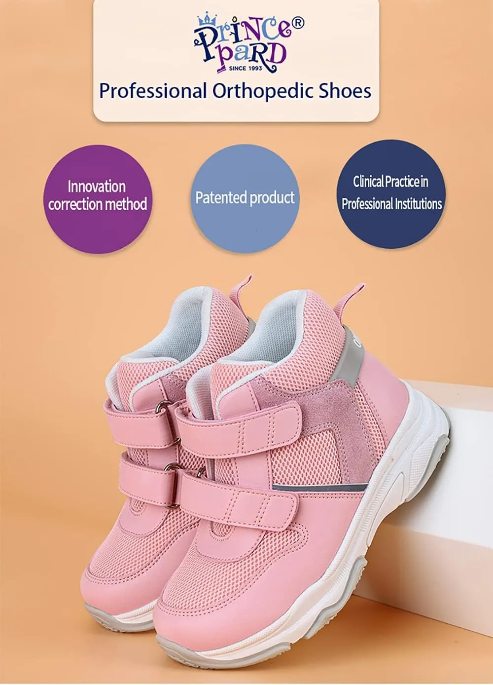 Kids Orthopedic Sneakers with Arch Support, Toddlers High-top Leisure Shoes for Boys and Girls with Flat Feet and Tiptoe Walking