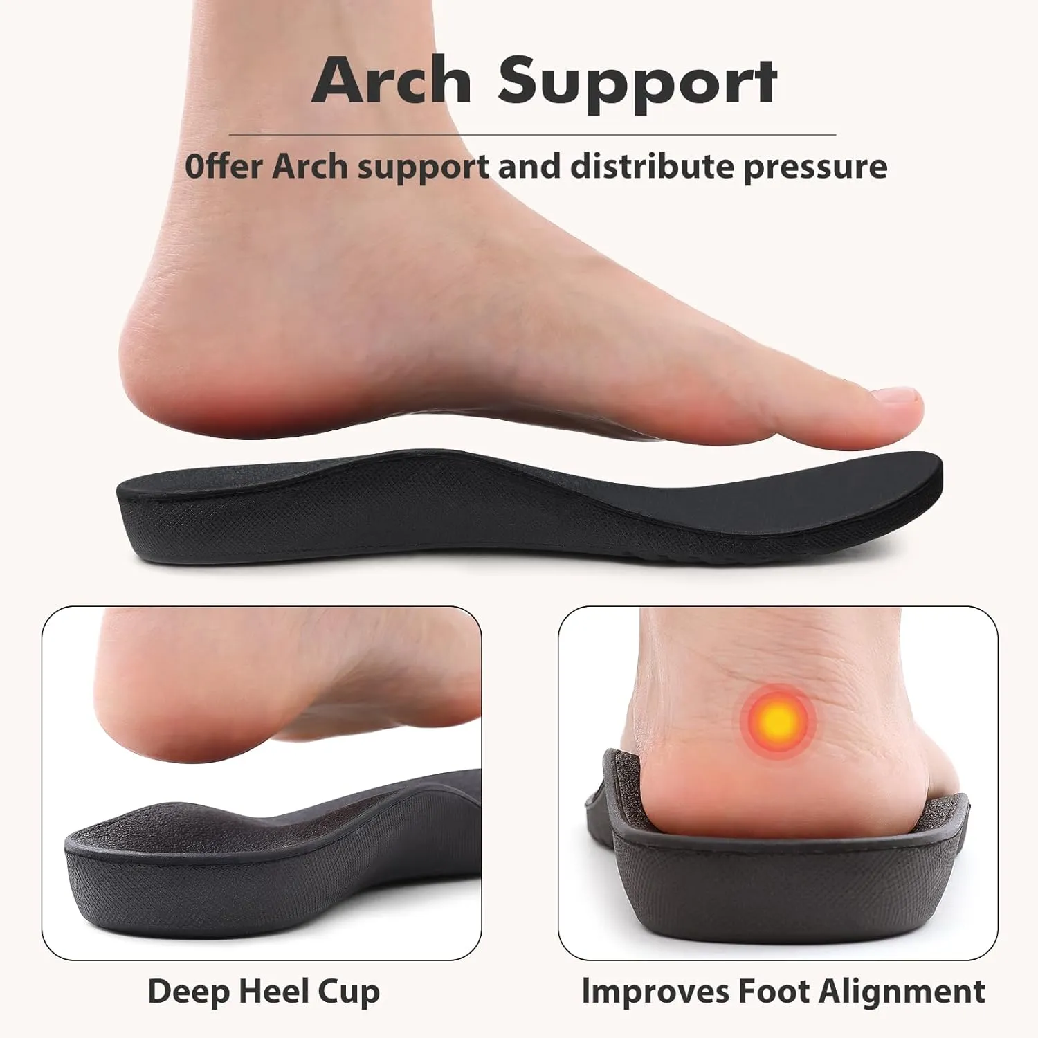 Litfun Women's Orthopedic Slippers with Arch Support Adjustable Open Toe House Shoes for Plantar Fasciitis