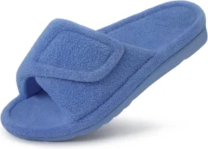 Litfun Women's Orthopedic Slippers with Arch Support Adjustable Open Toe House Shoes for Plantar Fasciitis