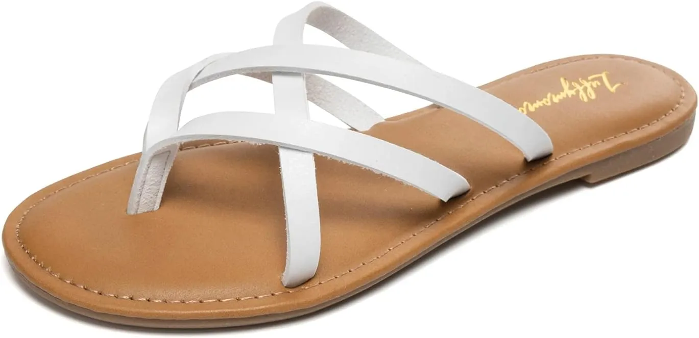 Luffymomo Women's Elastic Strap Flat Sandals Casual Summer Open Toe Sandal