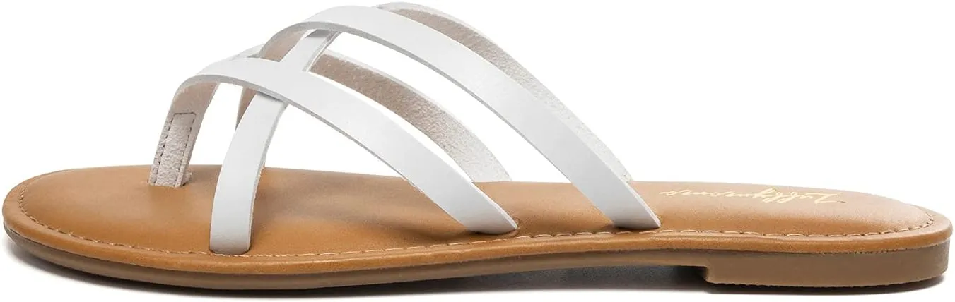 Luffymomo Women's Elastic Strap Flat Sandals Casual Summer Open Toe Sandal