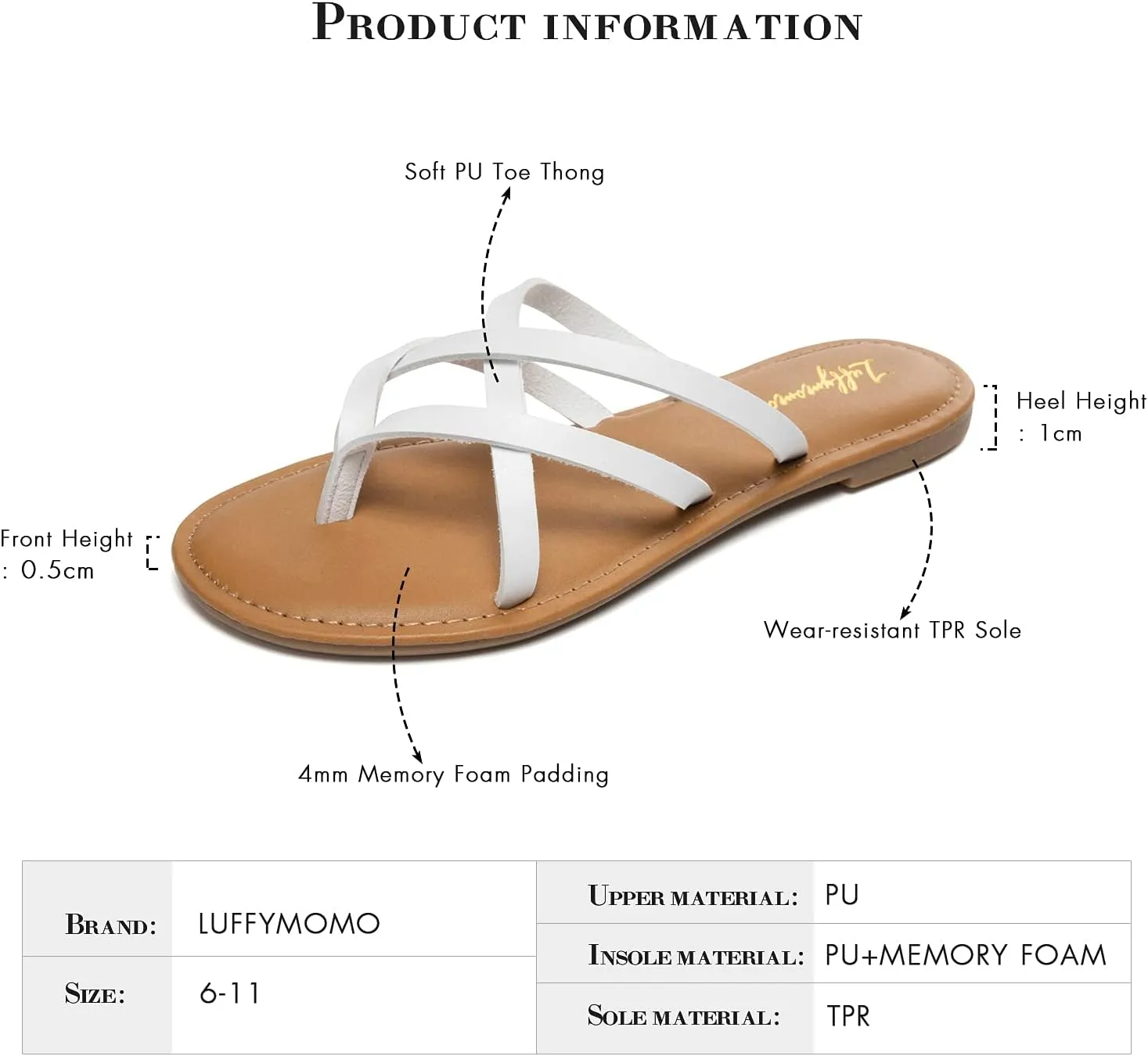 Luffymomo Women's Elastic Strap Flat Sandals Casual Summer Open Toe Sandal